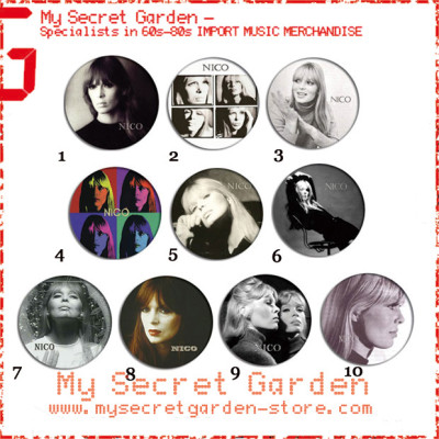 Nico - Portrait Pinback Button Badge Set 1a or 1b( or Hair Ties / 4.4 cm Badge / Magnet / Keychain Set )